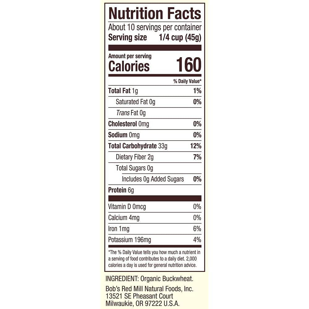 Bob's Red Mill Organic Whole Grain Raw Buckwheat Groats, 16 oz, 2 pk