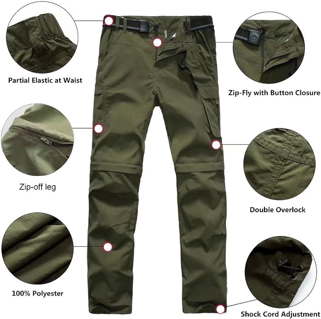 Anyanmoutn Boy's Outdoor Quick Dry Pants Kids' Cargo Pant Casual Hiking  Climbing Convertible Trouser Fishing Pants Green 18 Years