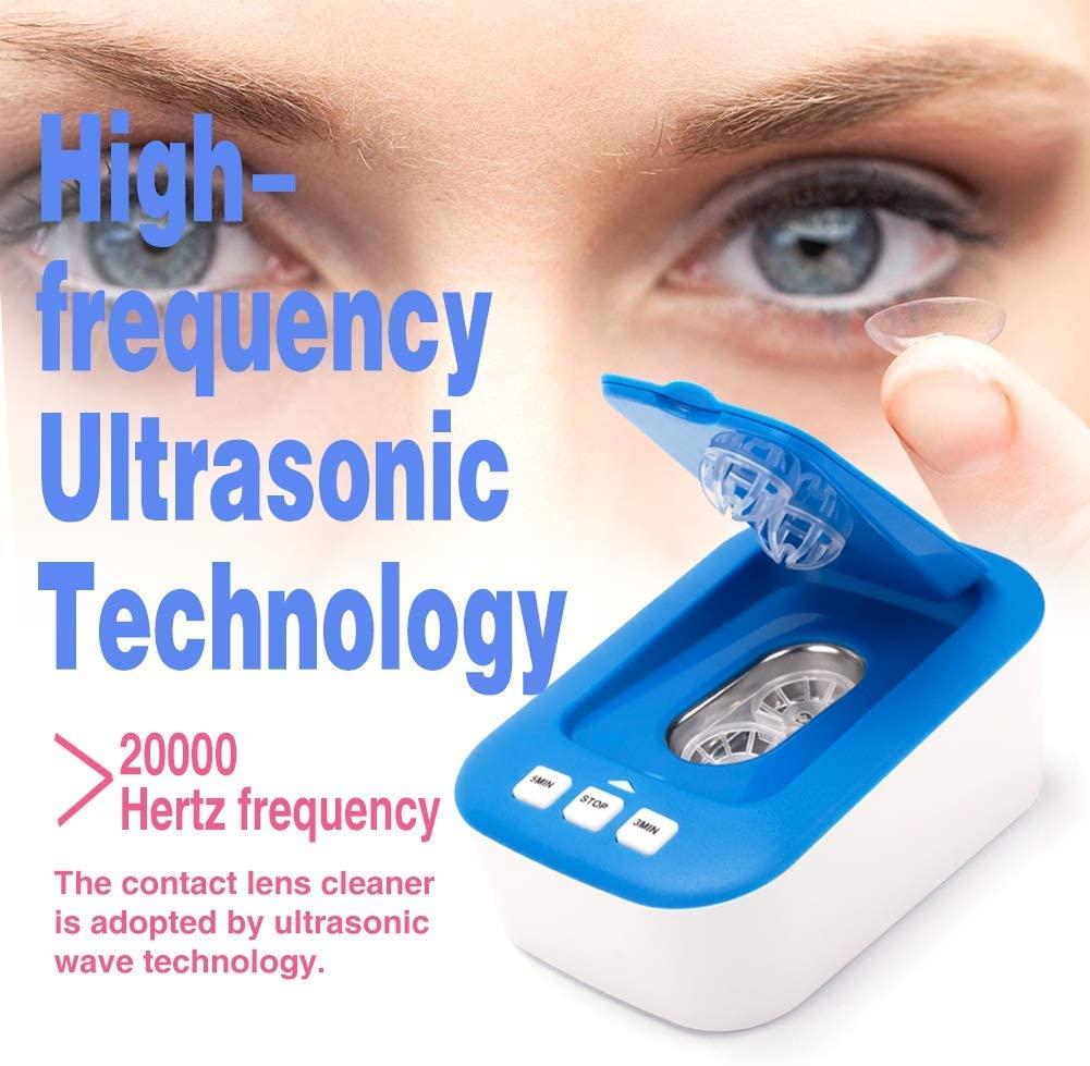 OFONE Ultrasonic Contact Lens Cleaner Case Portable Machine for Soft