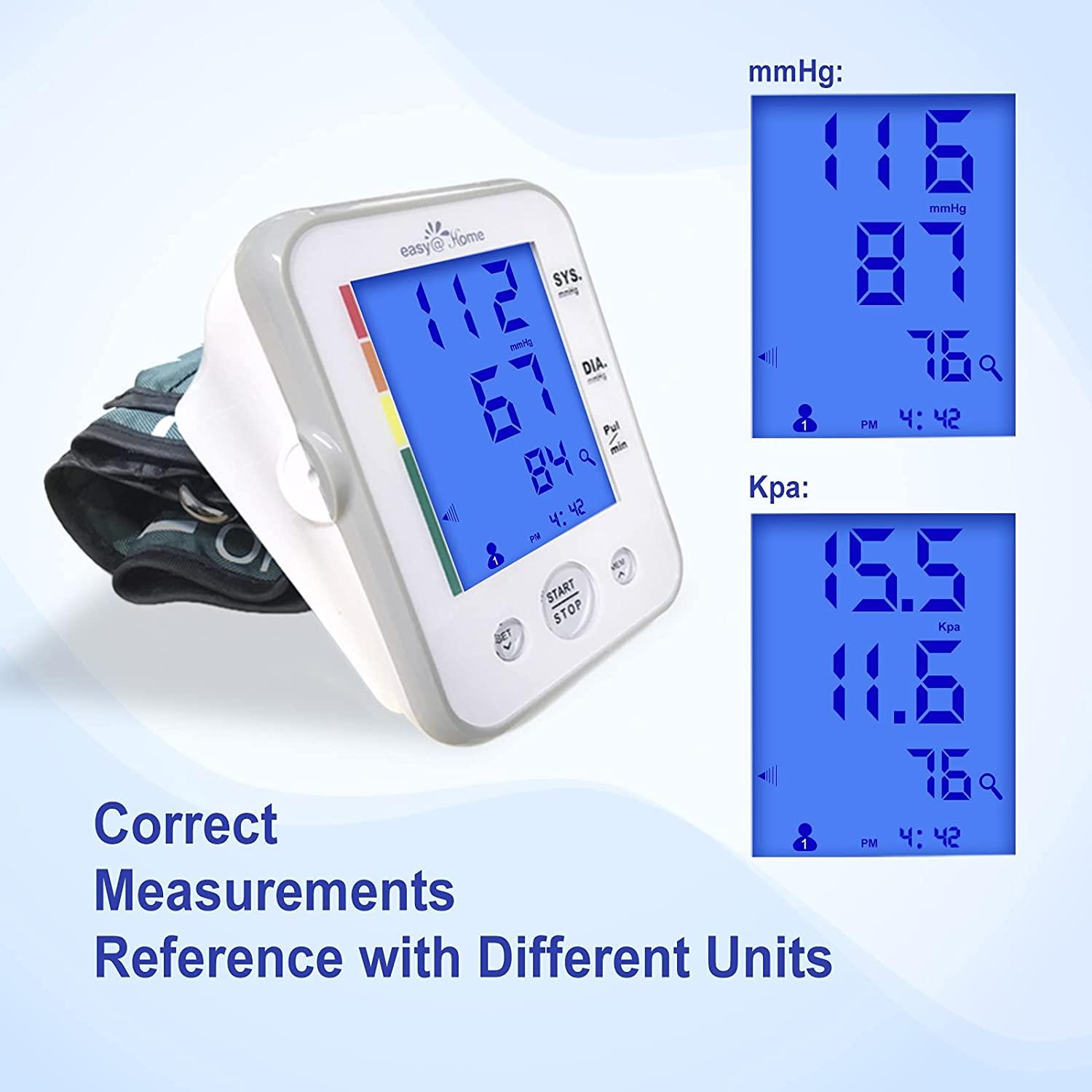 Large Cuff EasyHome Digital Upper Arm Blood Pressure Monitor (BP