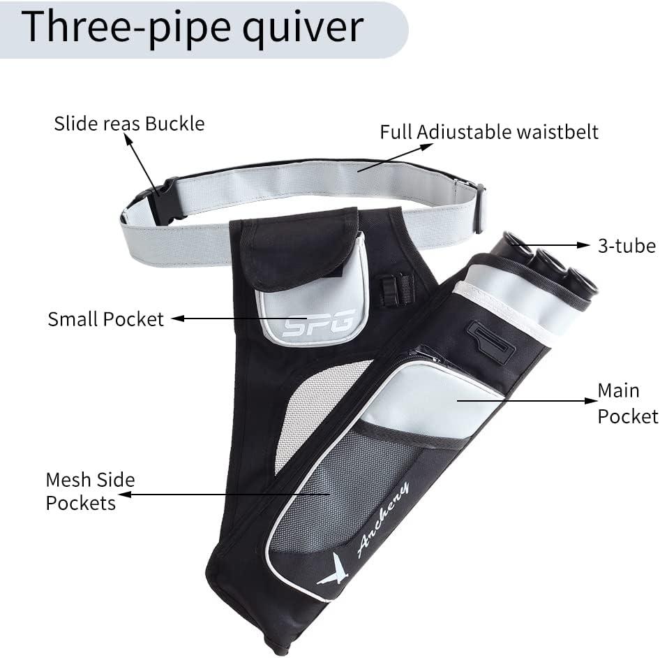SOPOGER Archery Hip Quiver for Arrows 3 or 4 Tube Bow Belt Quiver