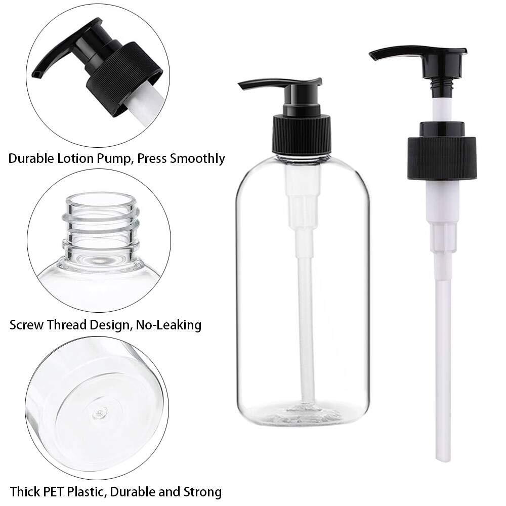 Empty Plastic Pump Bottles Dispenser 4 Pack 16oz/500ml Portable Clear