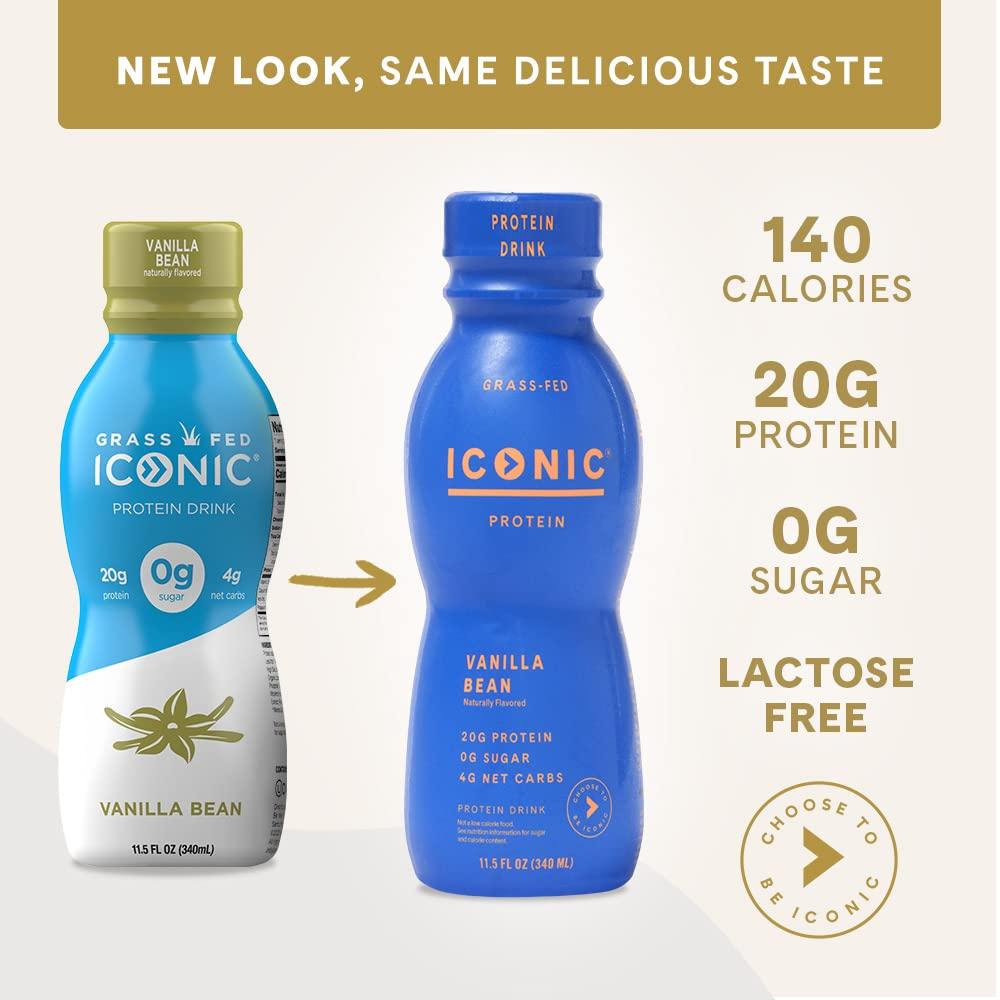 ICONIC Low Carb High Protein Bean Vanilla Drink 11.5 Fl Oz (Pack of