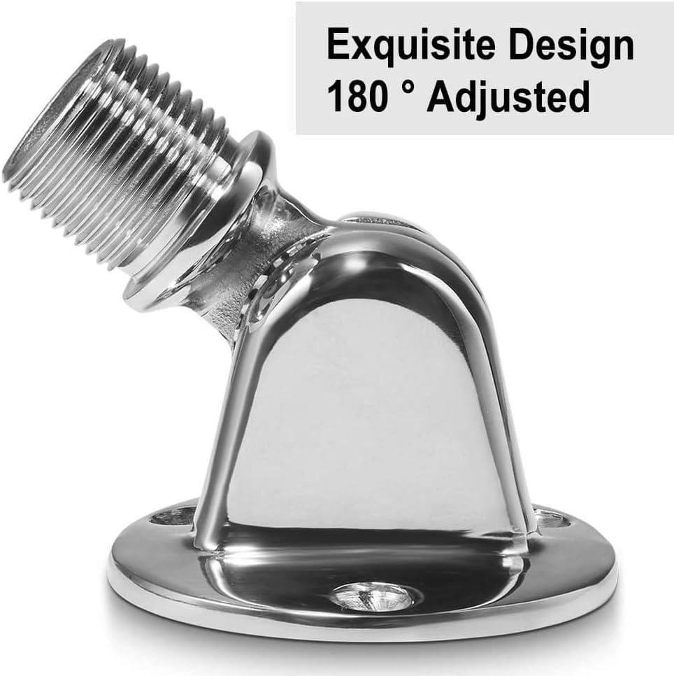 ZOMCHAIN Ratchet Rail Mount Marine VHF Antenna Mounts 316 Stainless Steel Adjustable Base