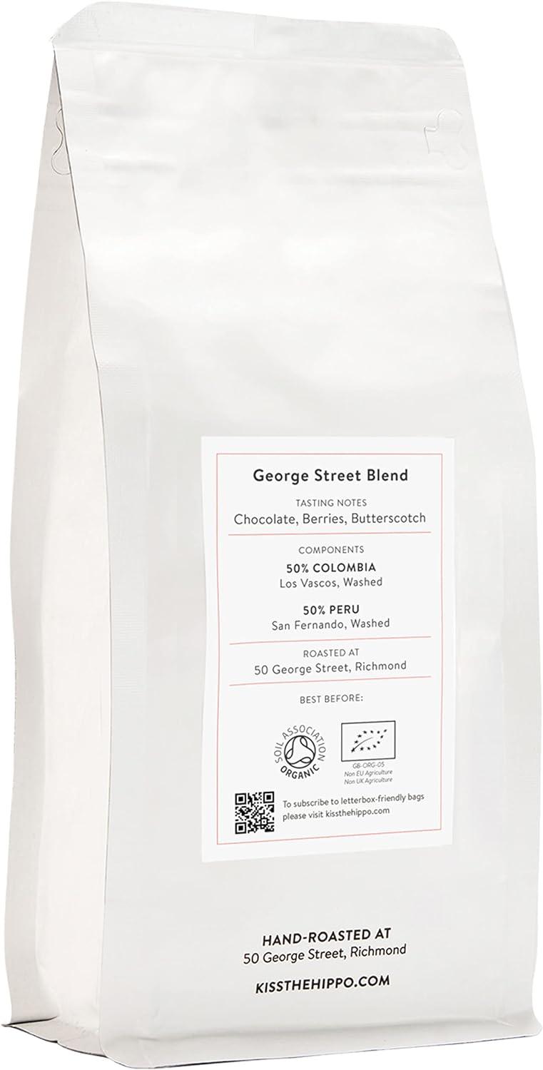 Image showcasing Kiss The Hippo George St. Blend Coffee 250g | Organic Whole Beans ...