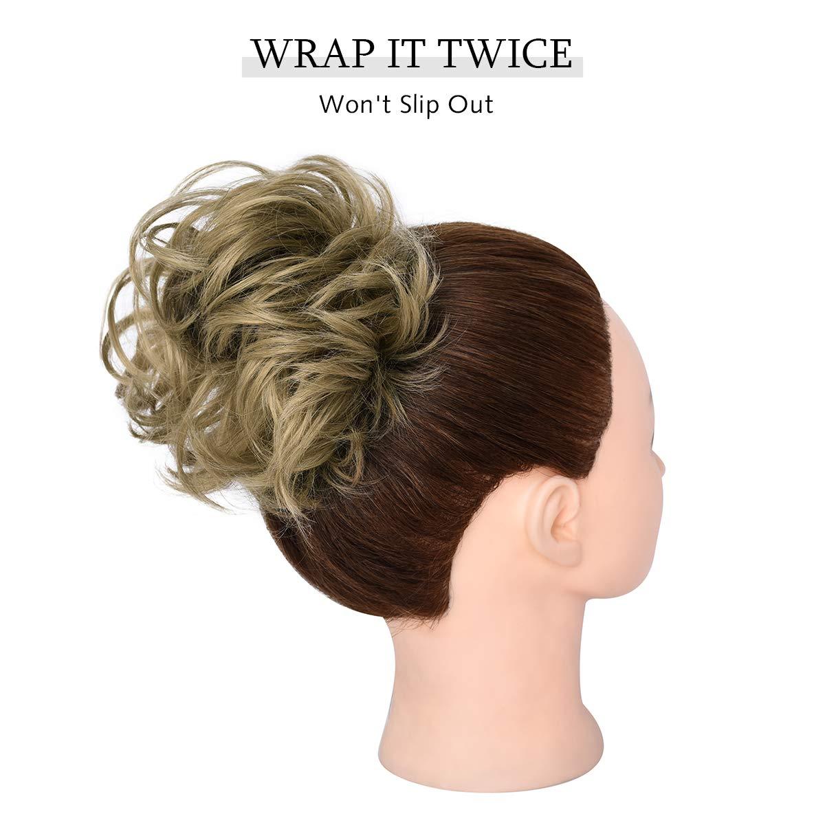 Messy Bun Scrunchie Human Hair Tousled Updo Hair Pieces Chignon
