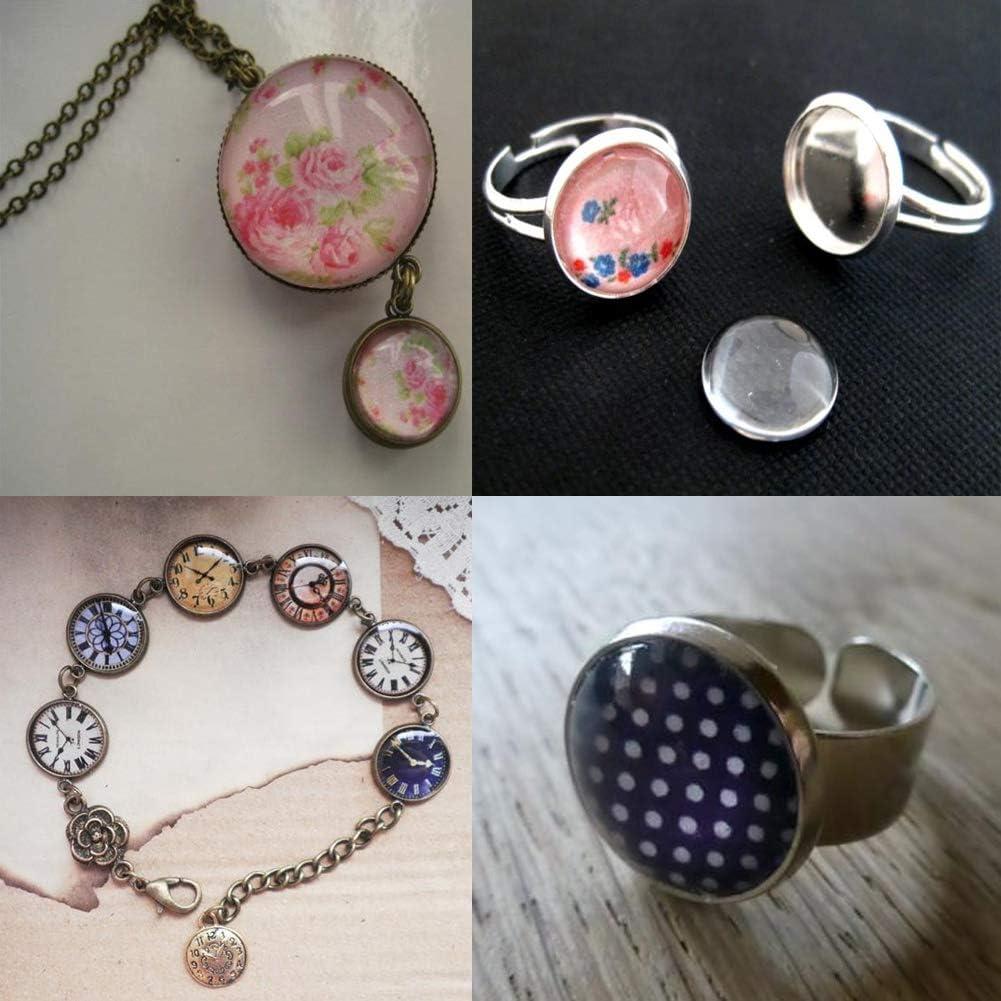 Craftdady 200Pcs 14mm Clear Glass Cabochons for Jewelry Making