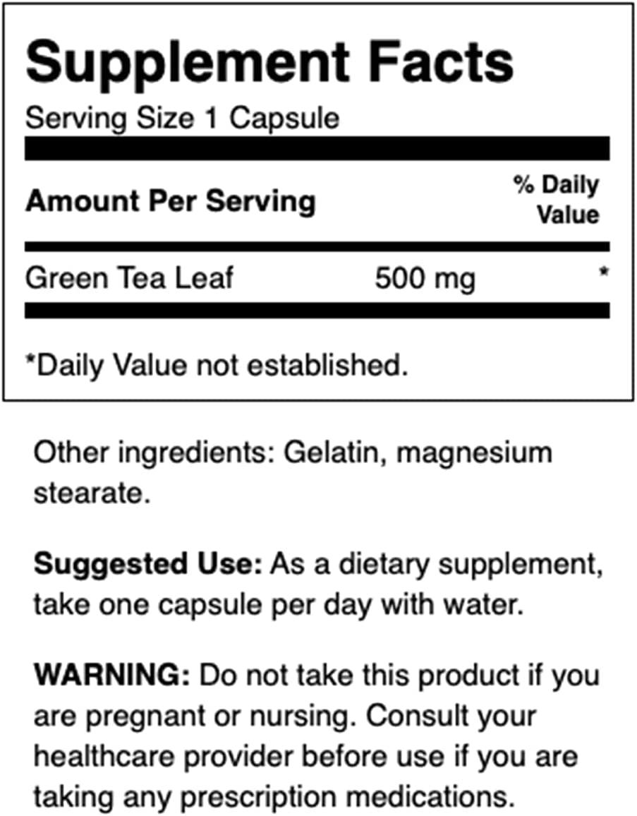 Swanson Green Tea Extract Supplement 500 MG Green Tea Leaf Powder