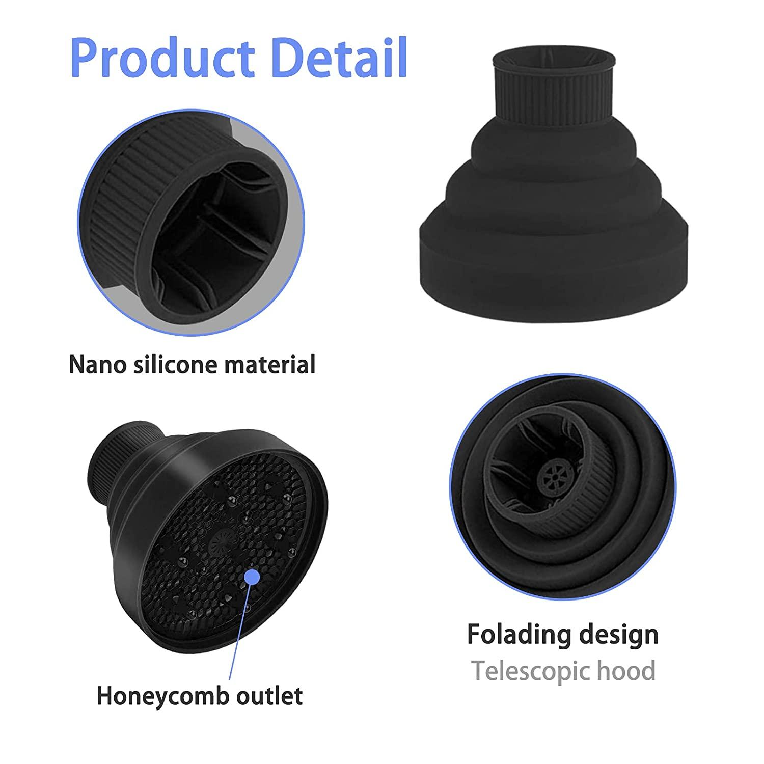 Universal Collapsible Hair Dryer Diffuser Attachment - Travel-Friendly ...