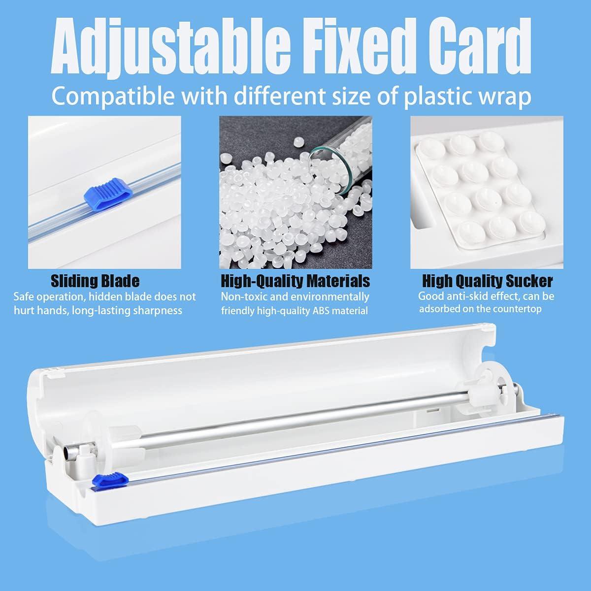 Refillable Plastic Wrap Dispenser with Slide Cutter, Fovanga cling wrap  with slide cutter for 250ft Tin Aluminum Foil Dispenser Dispenser without Plastic  Wrap