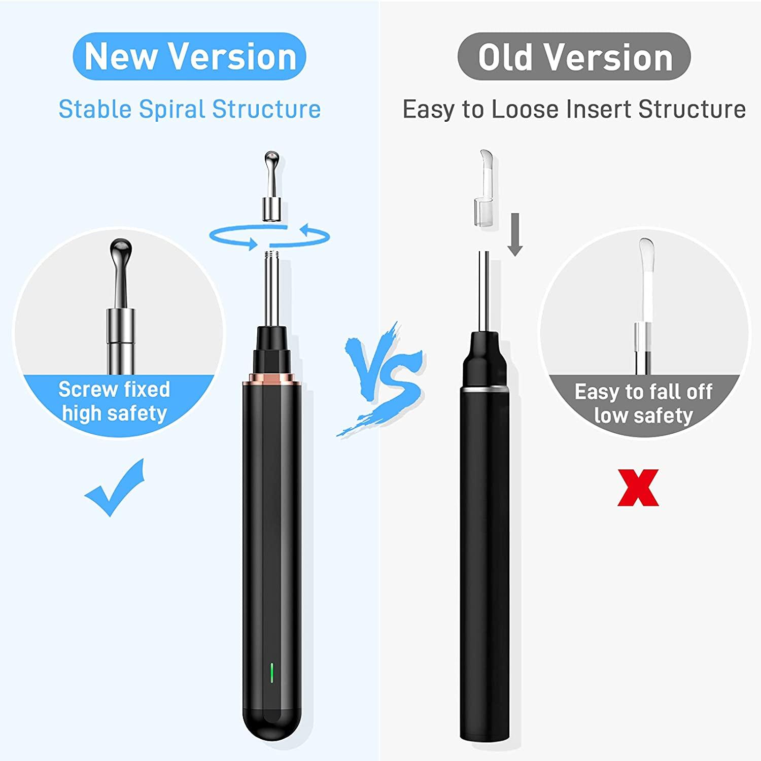 AWELOR Ear Wax Removal Camera 1296P HD Endoscope Ear Cleaner for