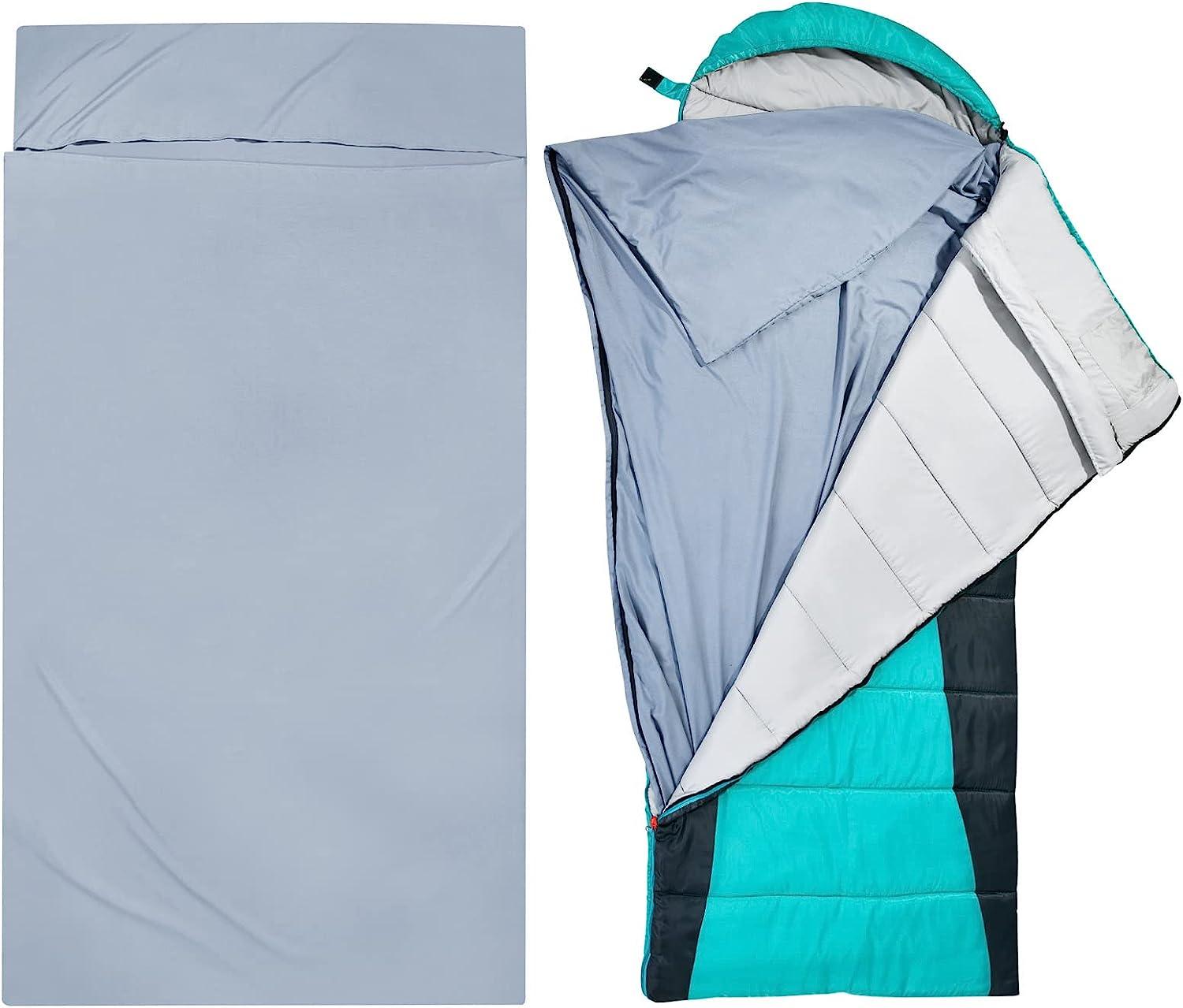 TREKMAN Sleeping Bag Liner for Adults Teens Single Ultralight Hotel Sleeping Sack & Traveling