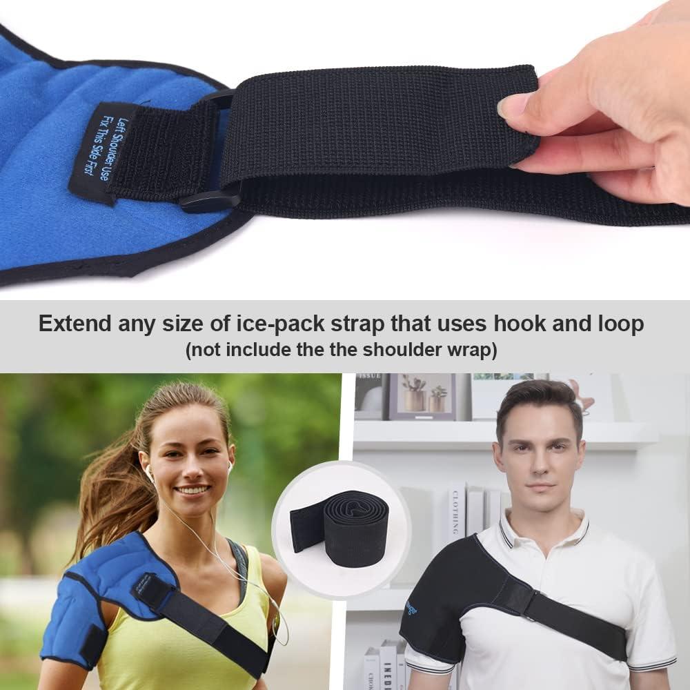 Spand-Ice Extender Strap - Multipurpose Elastic Hook and Loop Extension for Ice Packs, Ice Belts, Back/Knee/Ankle Braces, Vests, Wraps, and Belts - Ma