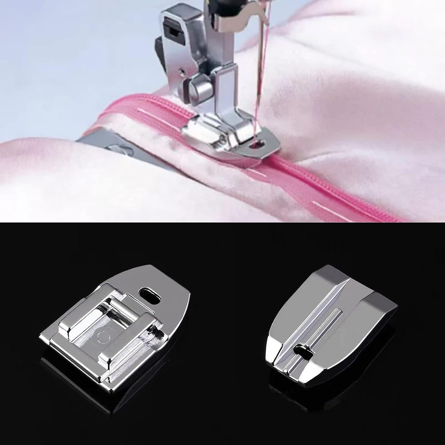 TISEKER 4 Pieces Zipper Foot Sewing Machine Presser Foot Set of