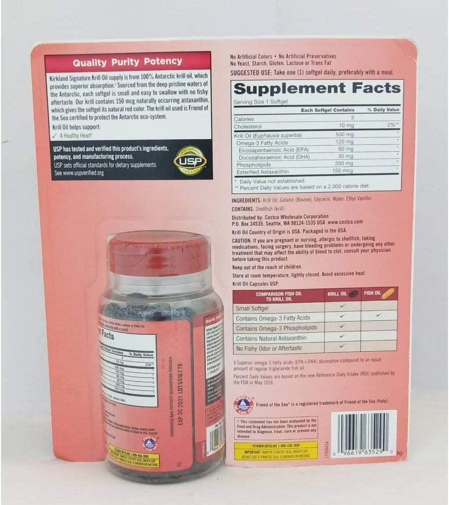 Kirkland Signature Krill Oil 500 Milligram 160 Softgels 160 Count (Pack