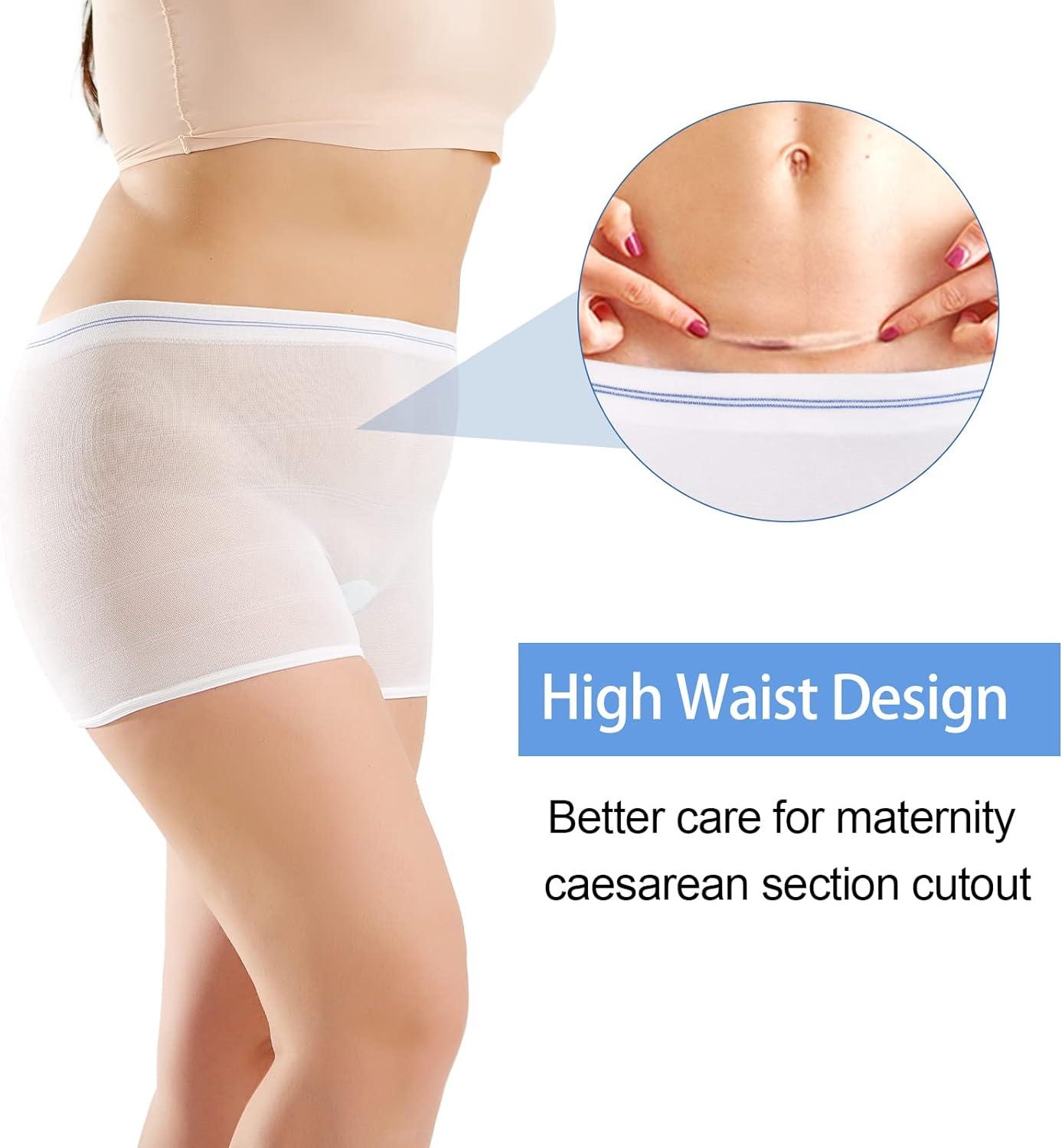 CARER BEAUTY Maternity Knickers 5 Pcs Postpartum Pants High Waist Underwear  Pregnancy Seamless Soft Breathable for Maternity/C-Section  Recovery/Incontinence L-XL White