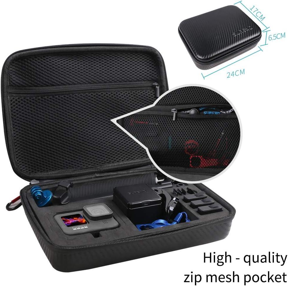 SUREWO Mini draagtas voor GoPro Hero 12 Zwart, Hard Case Travel Draagbare Tas Compatibel met GoPro Hero 13/12/11/10/9/8/7/6/5 Zwart, DJI Osmo Action 5 Pro/4/3, AKASO/Campark en meer, Medium, M