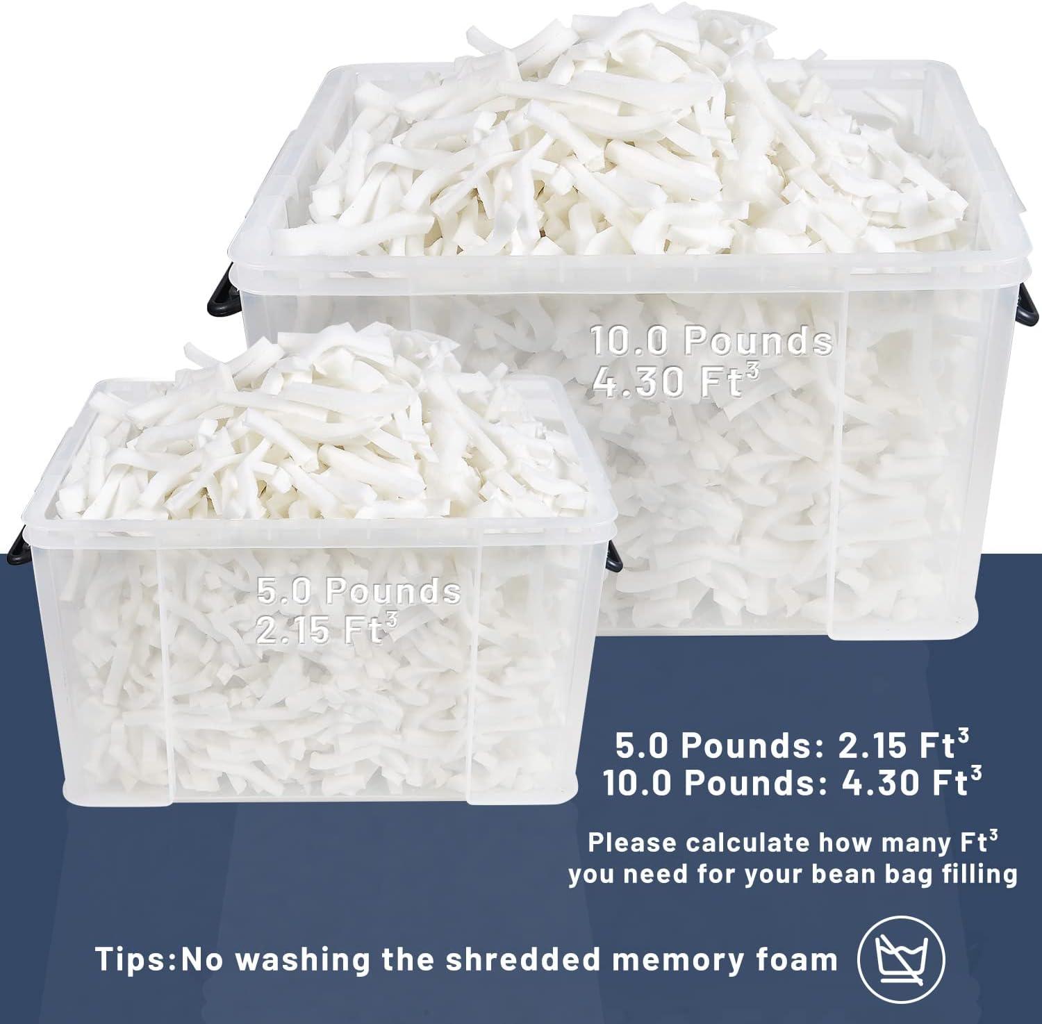 ZXIIXZ Bean Bag Filler Foam, 200g Shredded Memory Foam Filling, Shredded  Foam Fill Pillow Stuffing Material for Couch Pillows, Cushions, Dog Bed