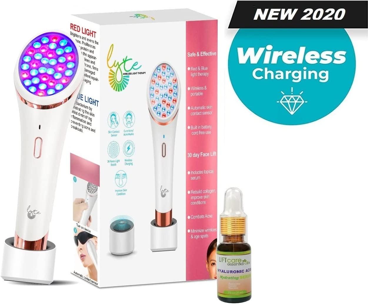 LYTE Wireless Red & Blue LED Light Therapy Handheld Device Includes