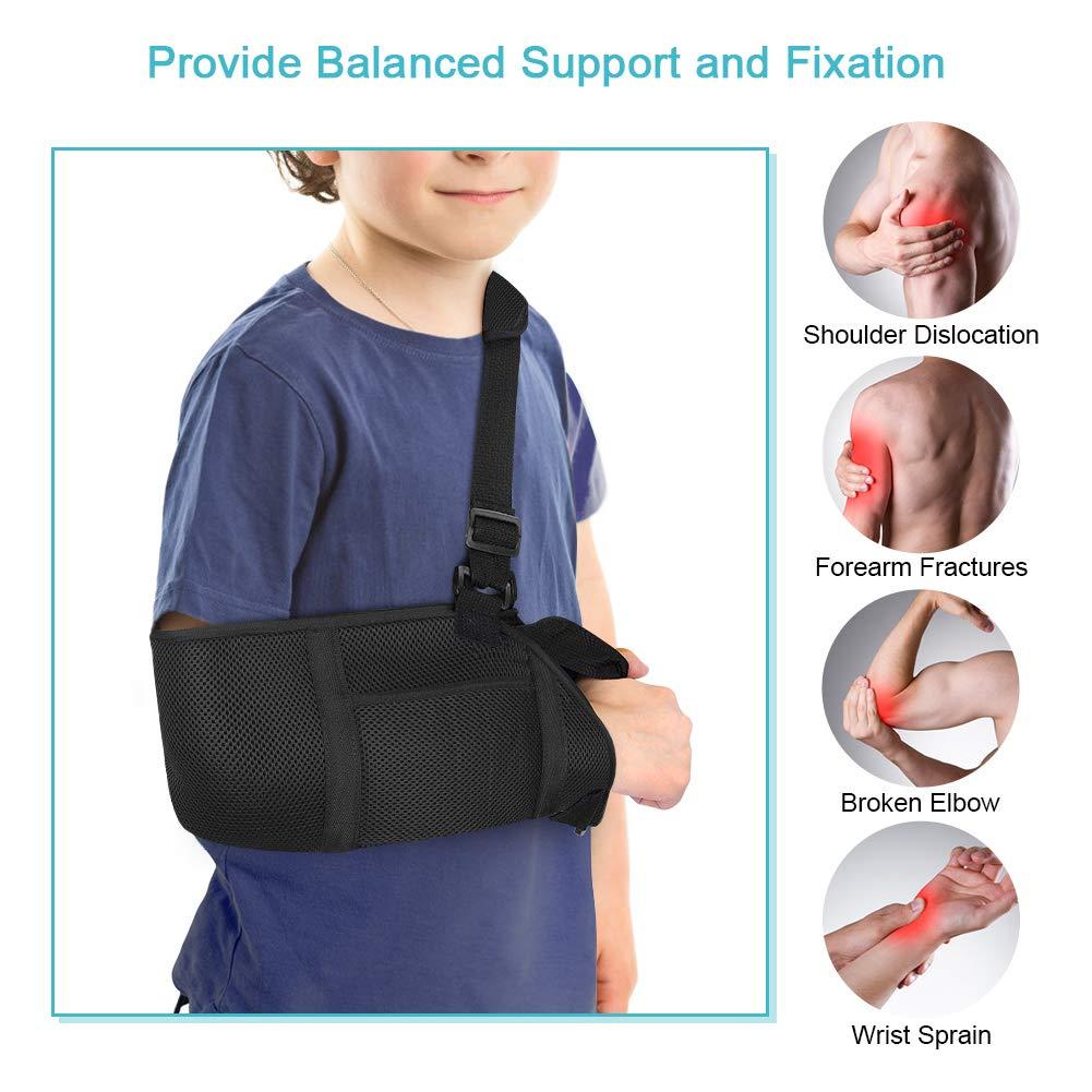 Kids Arm Sling with Waist Strap Padded Child Arm Support for Shoulder