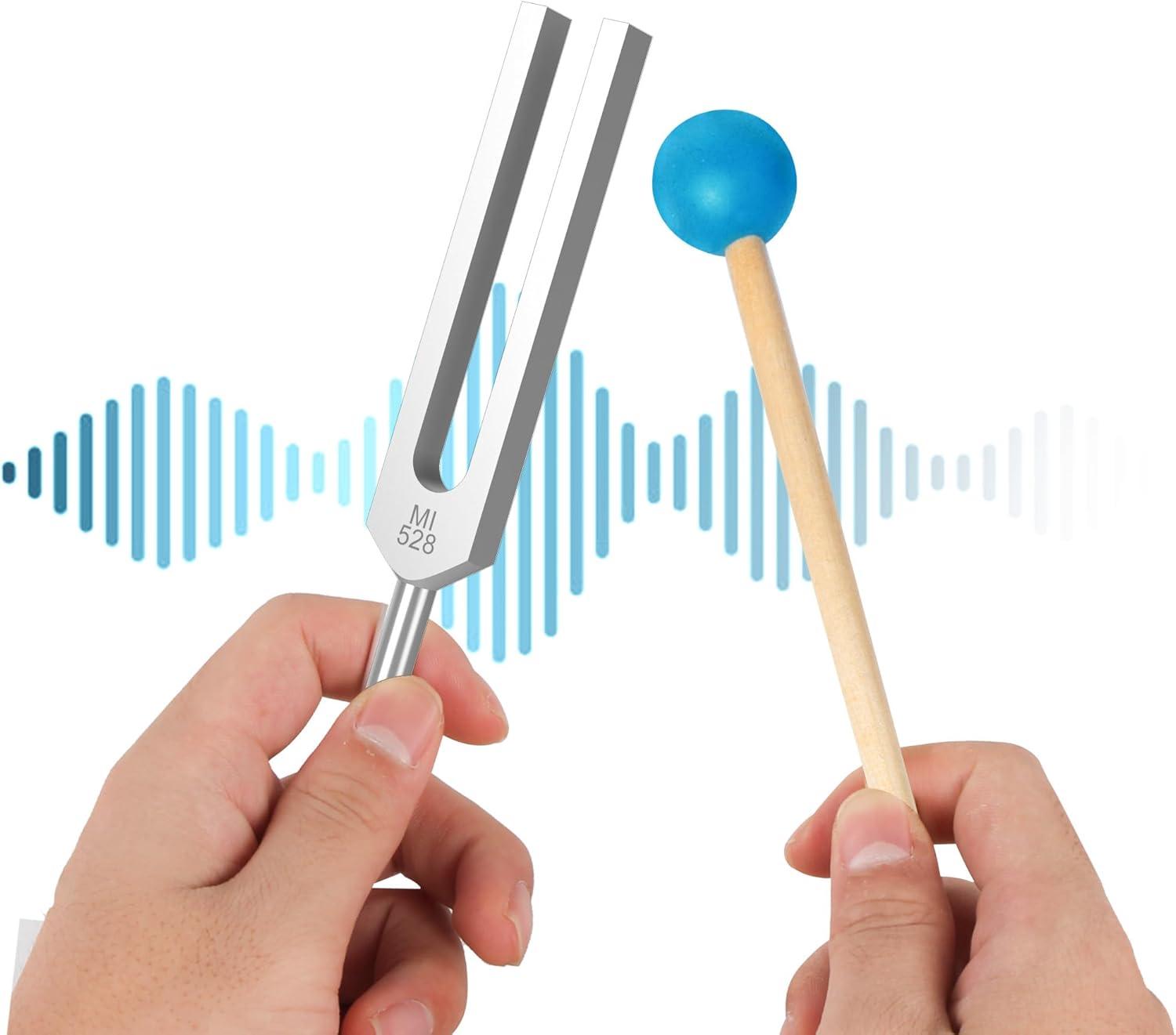 DiDiBirDi 528HZ Tuning Fork Equipped with Silicone Hammer and