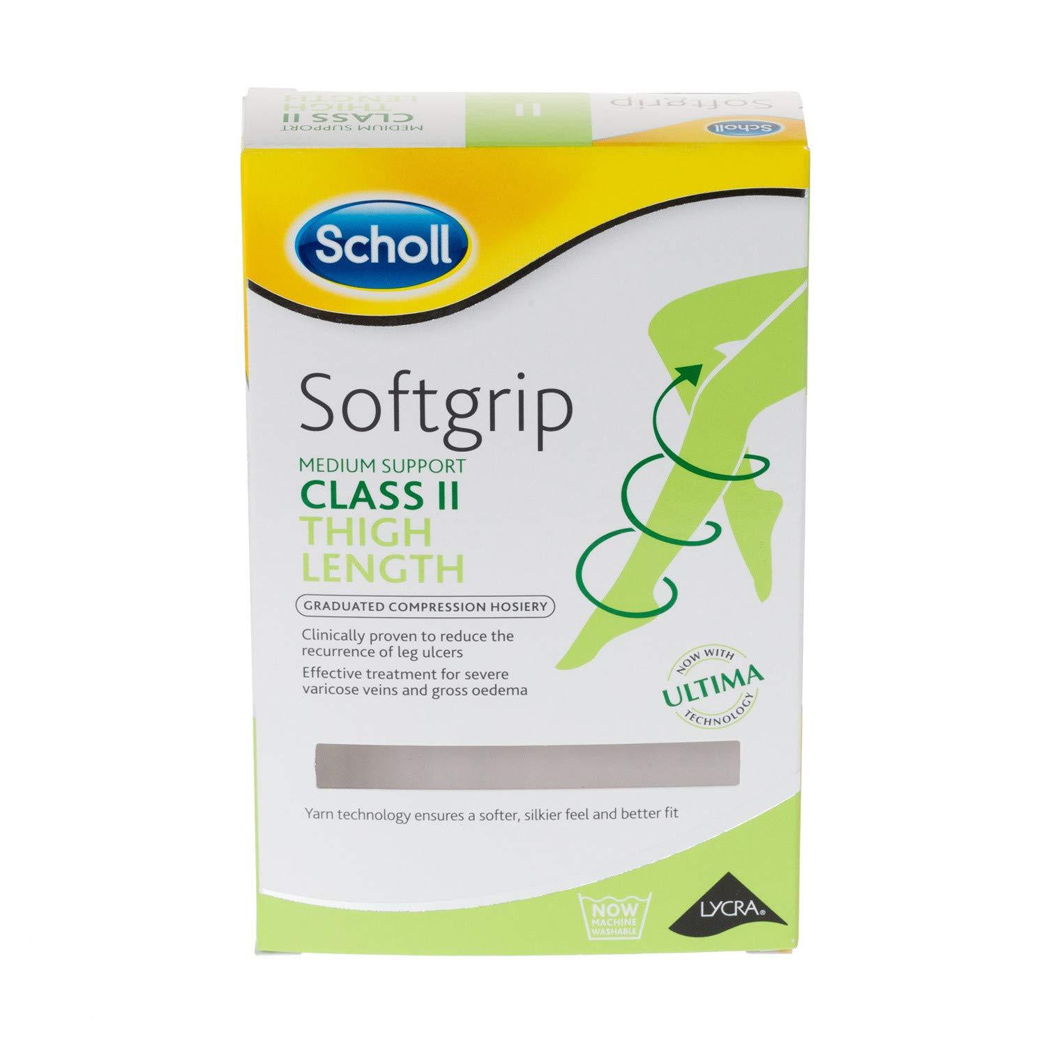 Scholl Softgrip Class II Women's Compression Stockings - Medium Natural  Thigh Length - Light Support for Improved Circulation Varicose Veins  Swelling Relief