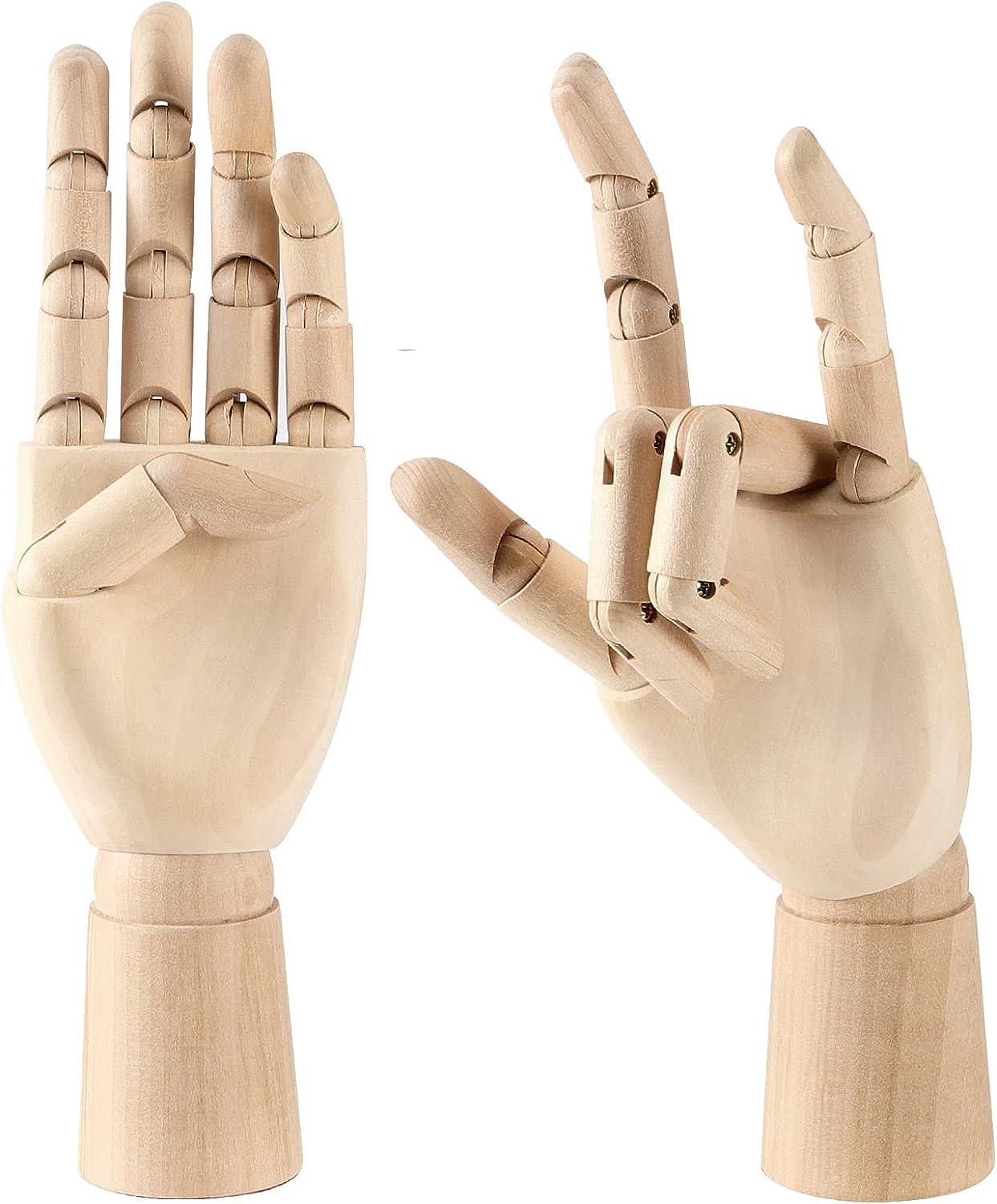 Buy Art Mannequin, Yookat Wood Art Mannequin Hand Model - Perfect for  Drawing, Sketch, etc.(Female Hand) 10 inch Wooden Sectioned Flexible  Fingers Manikin Hand Figure Random Left or Right Hand Online at