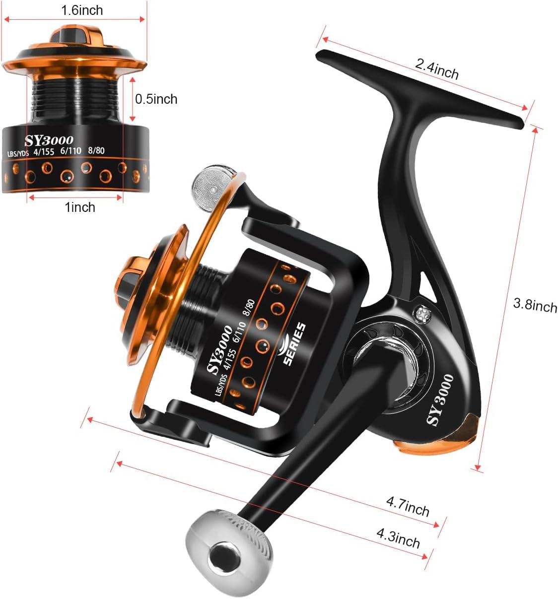 Summer and Centron Spinning Reels, 12 +1 BB Light Weight, Ultra Smooth  Powerful, Size 3000 is Perfect for Ultralight/Summer Fishing by QINGLER