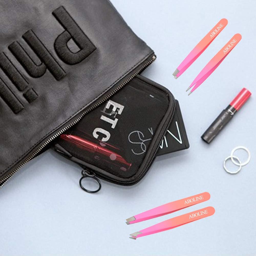 ABOLINE 4 Piece Professional Stainless Steel Tweezers Set Best