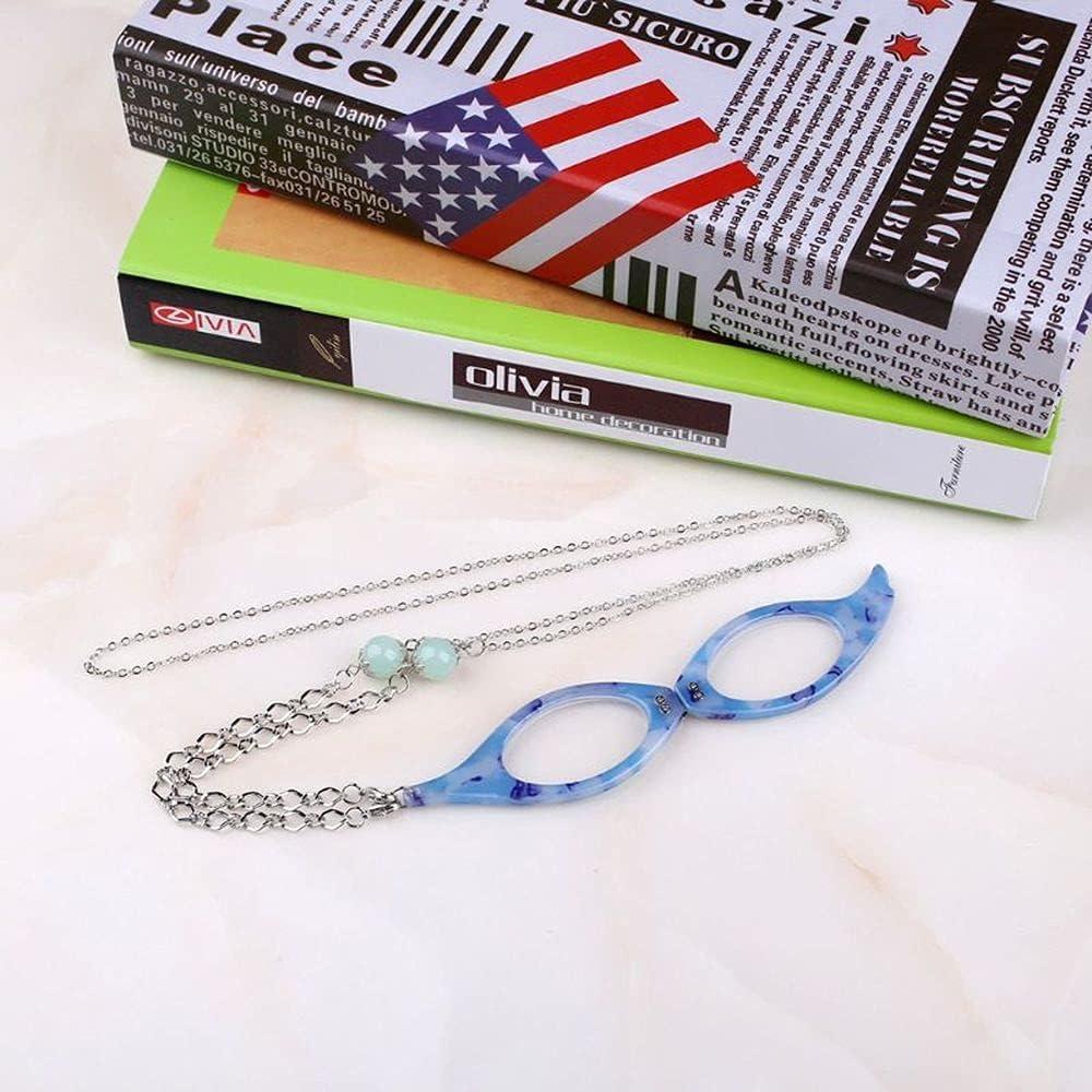 XIGAWAY Foldable Reading Glasses with Necklace Pendant