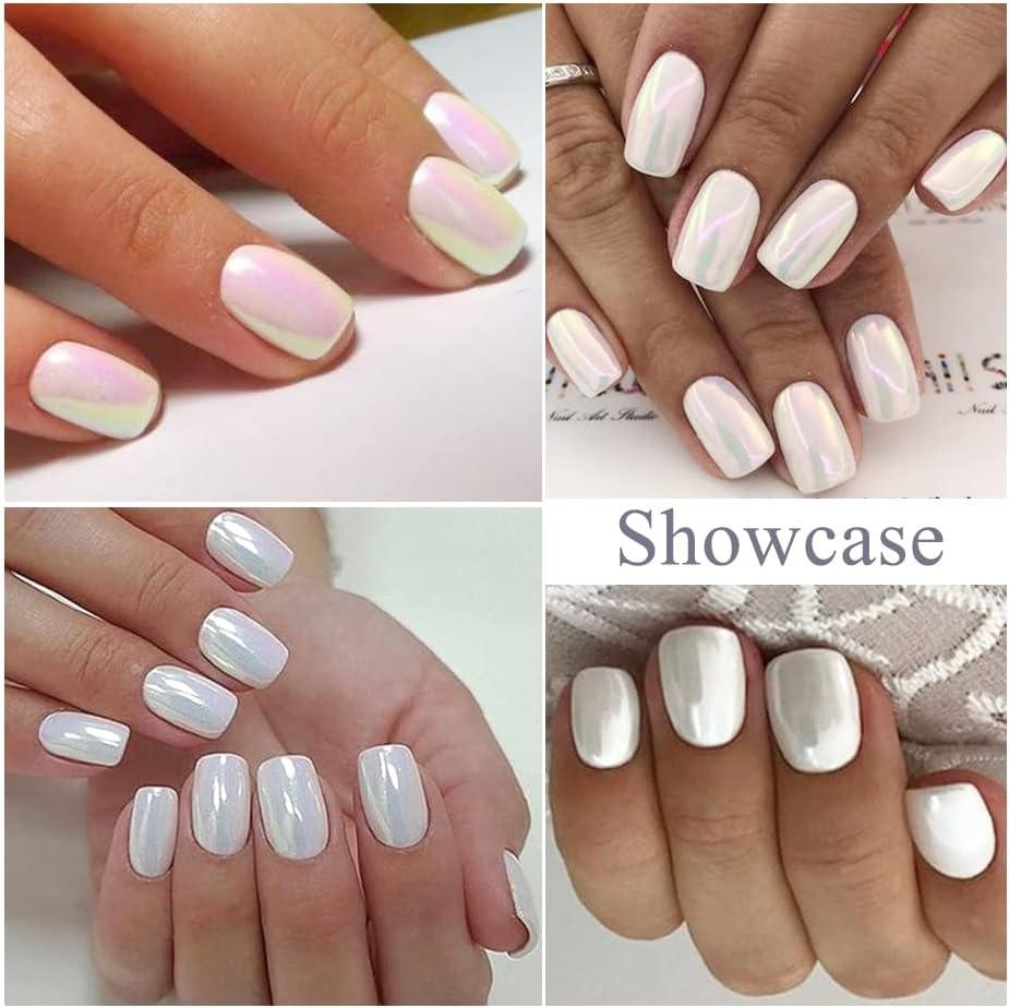 Nail Glitter Powder Shinning Pigment Dust Pearl Pink White Nail Powder  Manicure