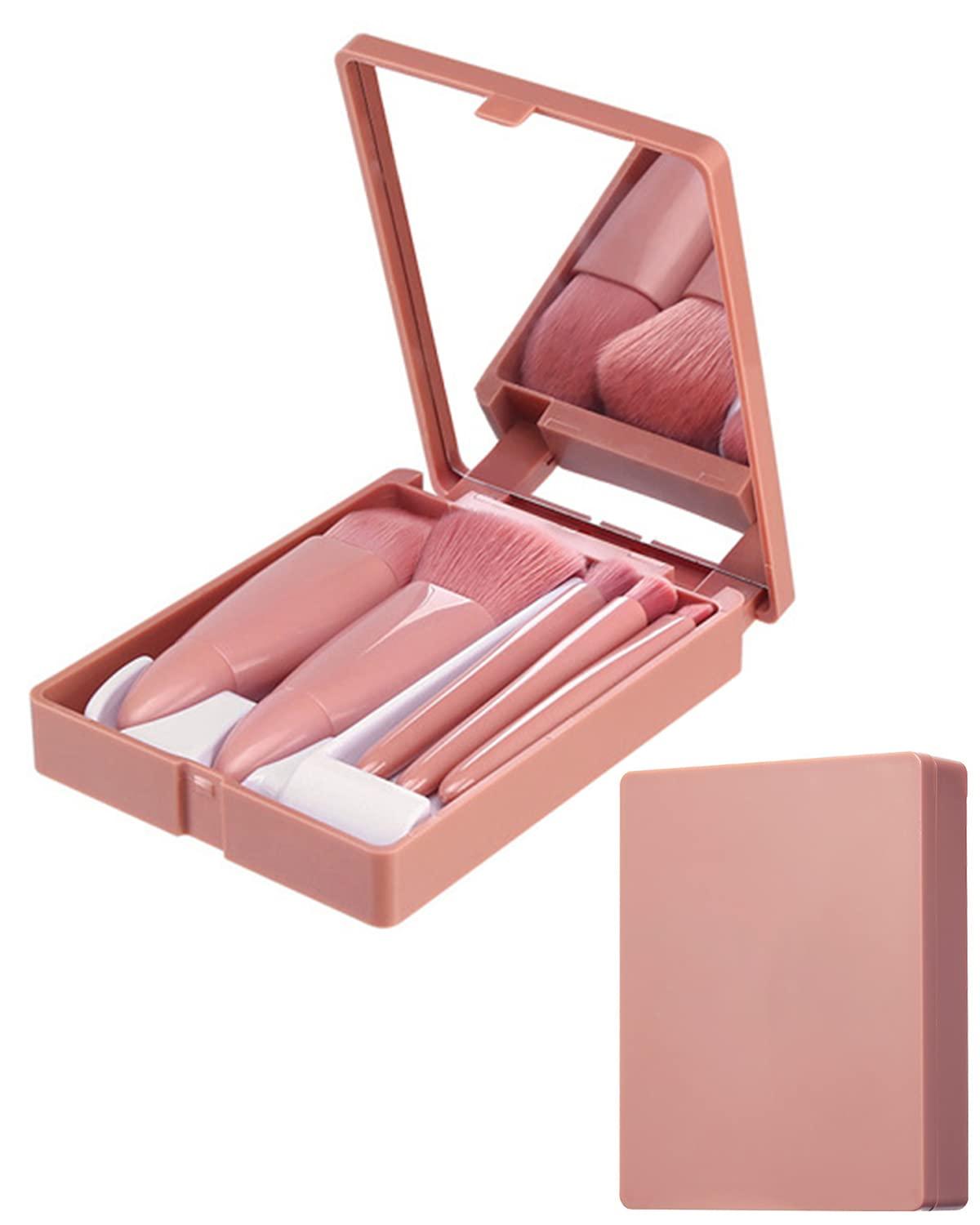 Golbylicc Travel Size Makeup Brushes Set Mini Makeup Brushes, Small  Complete Function Cosmetic Brushes Kit with Case and Mirror Perfect for On  The Go, 5PC (Mini Pink) Mini, Pink