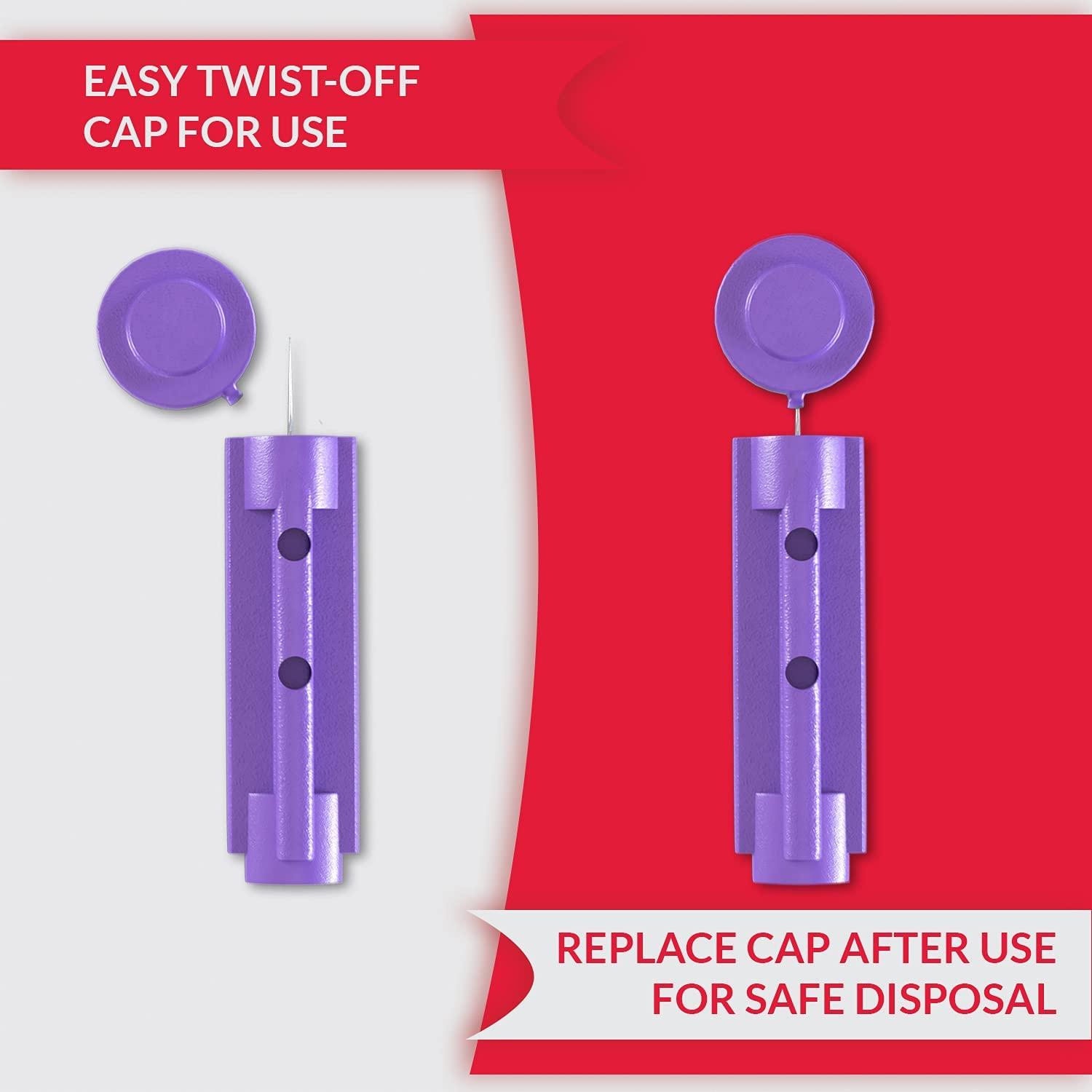 Ever Ready First Aid 30G Purple Lancets 300 Count Sterile TwistCap