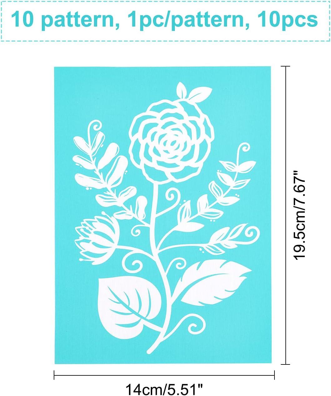 Silk Screen Stencils Flowers, Diy Reusable Self-adhesive Flowers