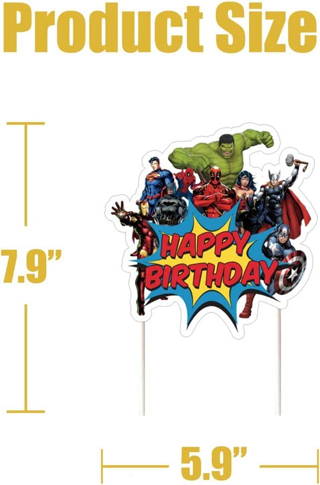 1 Superhero Cake Topper Birthday Cupcake Toppers Decorations Party