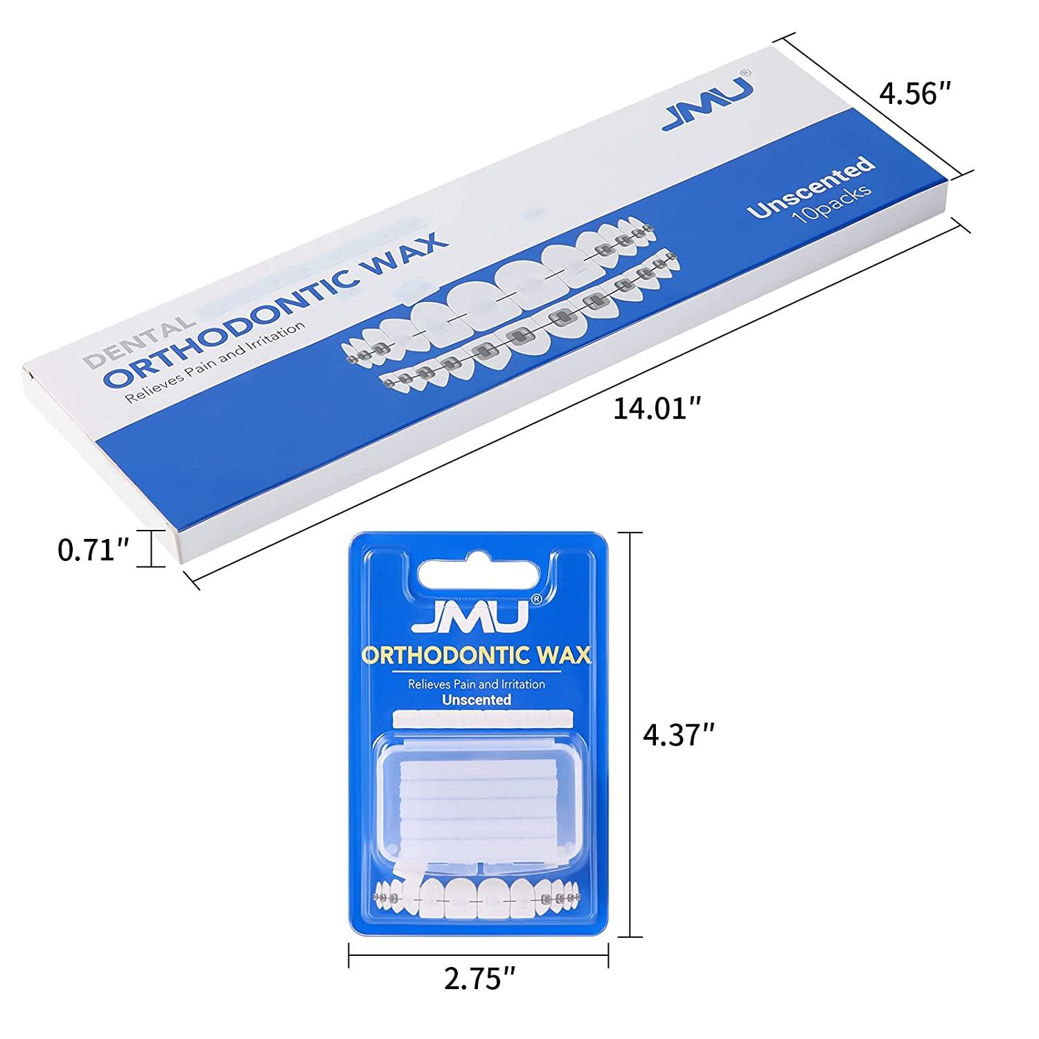 Braces Wax,10 Pack JMU Orthodontic Wax for Braces & Aligners, Precut