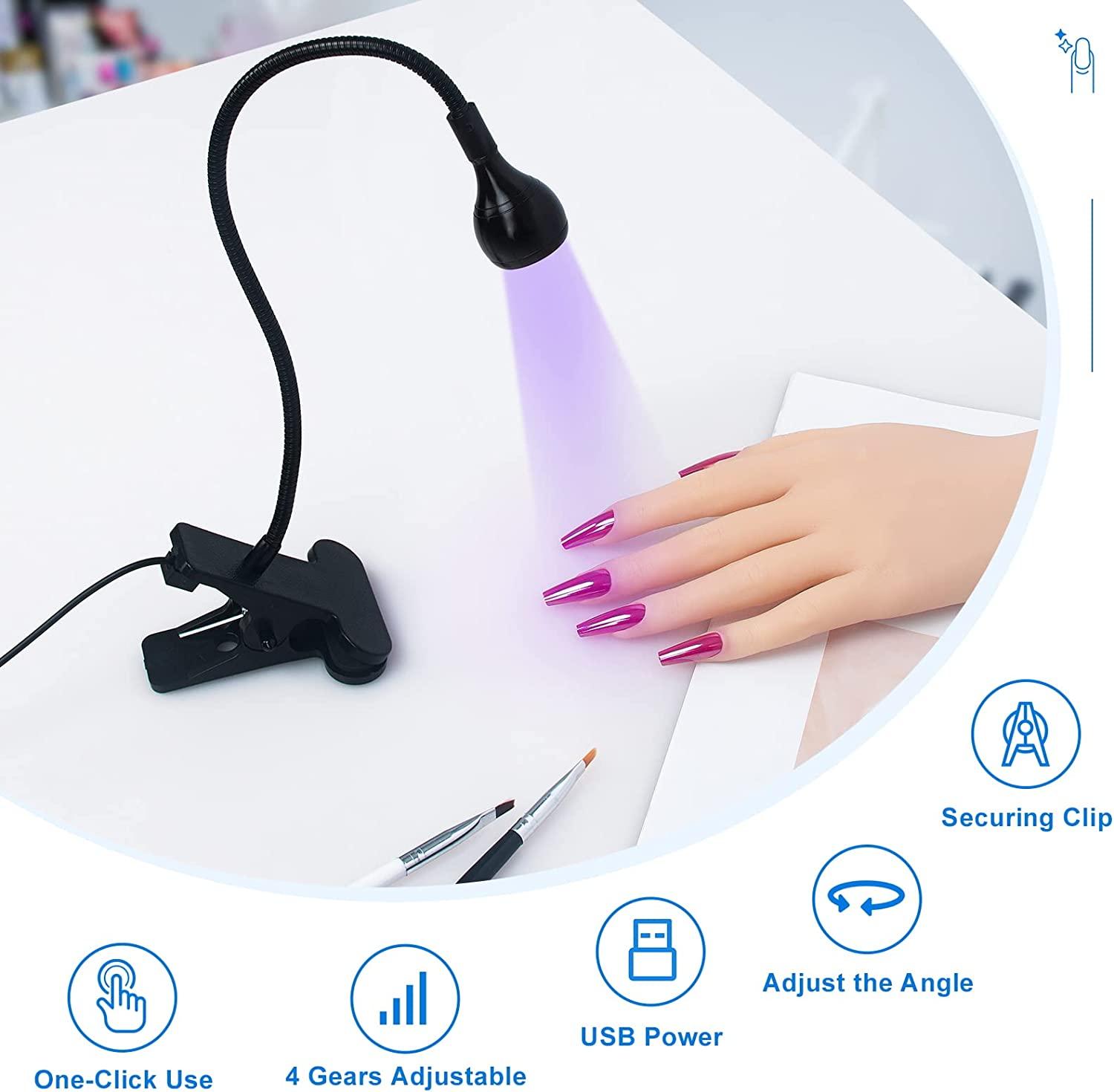 mlogiroa Mini UV Nail Lamp for Gel Nails Handheld UV Light for Nails  Portable Led Nail Lamp 3W Nail Dryer for Curing Gel Polish Nail Glue Gel  USB Nail