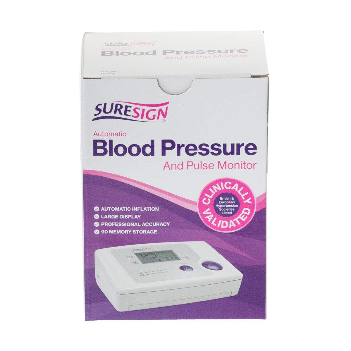 Suresign Automatic Blood Pressure & Pulse Monitor Accurate Readings, EasytoUse Device