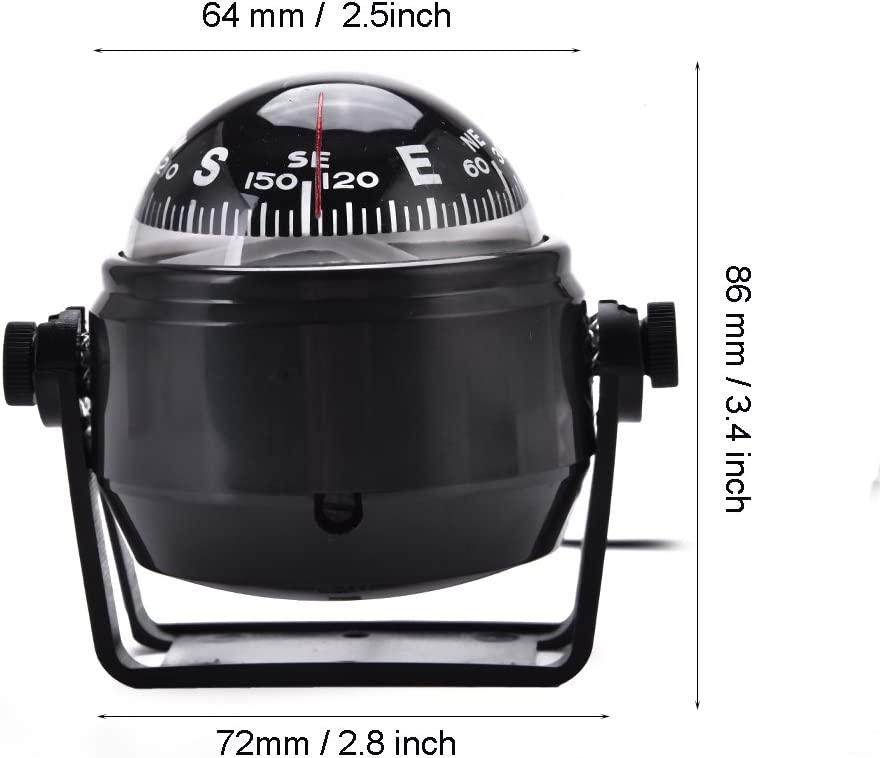 Digital Marine Compass, Adjustable Military Digital Marine Ball Night
