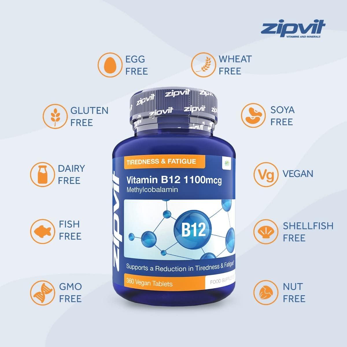 Zipvit Vitamin B12 Tablets High Strength 1100mcg Methylcobalamin 360