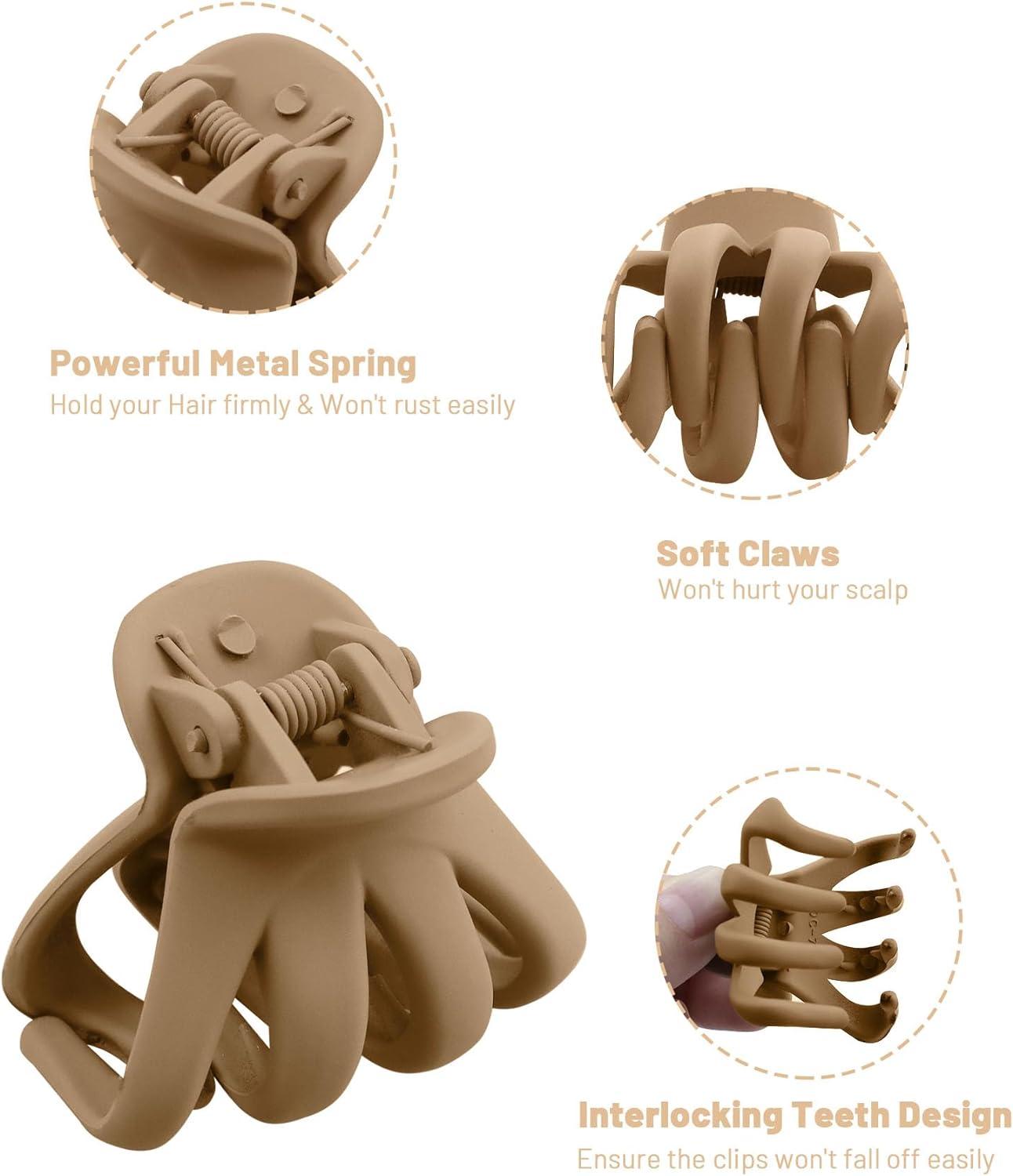 12 PCS Small Claw Clips, Durable Matte Claw Clips For Thin - View #3