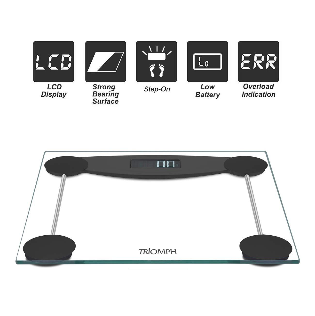 Triomph Smart Digital Body Weight Bathroom Scale with StepOn