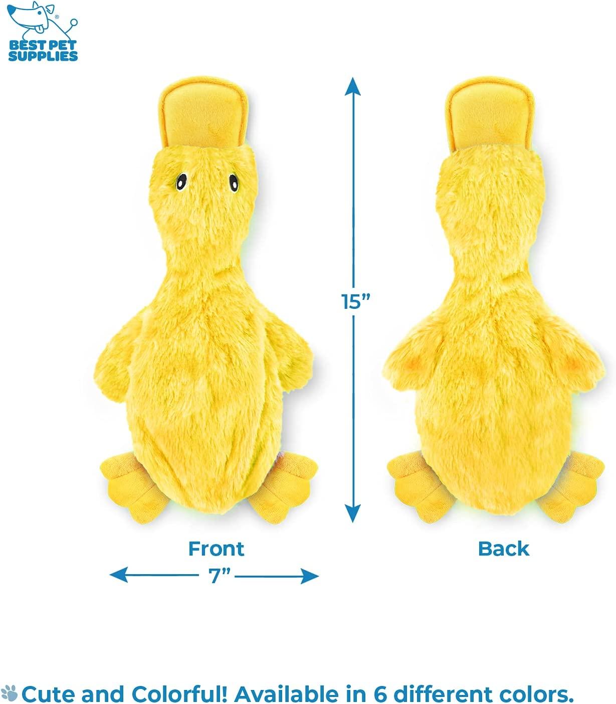 Best Pet Supplies Crinkle Dog Toy for Small, Medium, and Large Breeds, Cute  No Stuffing Duck with Soft Squeaker, Fun for Indoor Puppies and Senior