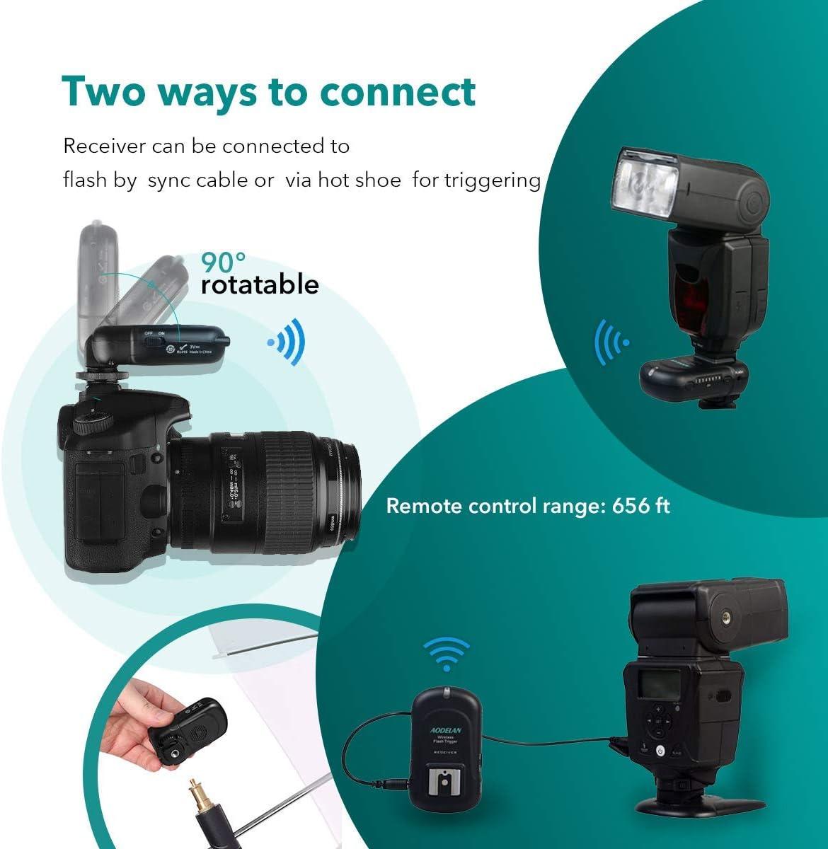 AODELAN Universal Hot Shoe Flash Trigger Set for Canon, Nikon