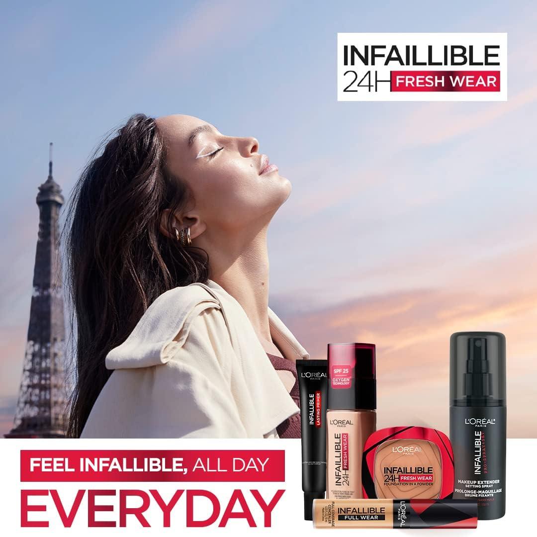 L'Or Al Paris Infallible 24H Fresh Wear Foundation In A Powder Full-coverage Longwear Weightless Smooth Finish Water Proof And Transfer Proof 330 Hazelnut 330 Hazelnut 9 G Pack Of 1