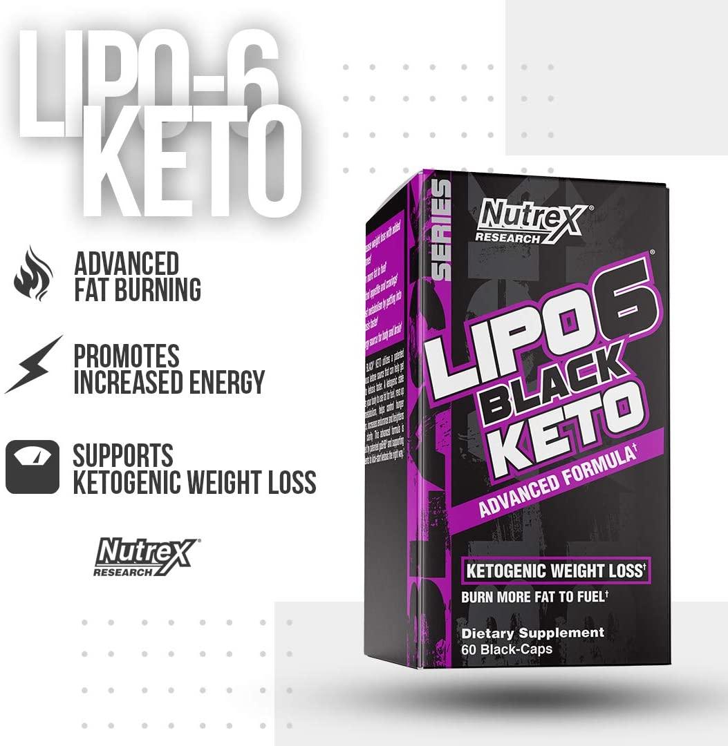 Nutrex LIPO6 Black Keto Advanced 60 BlackCaps for Weight Loss & Energy