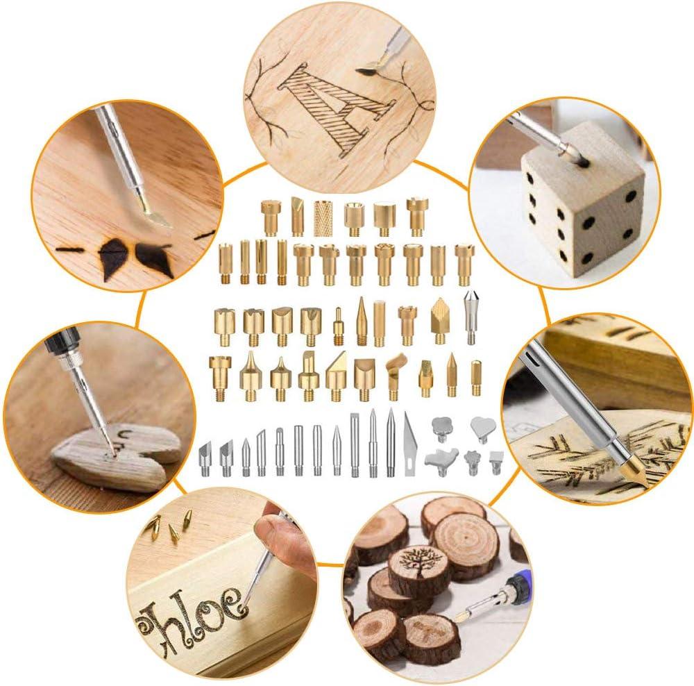 UWIOFF 77 Pcs Wood Burning Accessories, Wood Burning Tips Set and Stencils  Carving Iron Tip, 53pcs Wood Burning Carving Embossing Soldering Tips and  24pcs Stencils for Pyrography Woodworking Leather