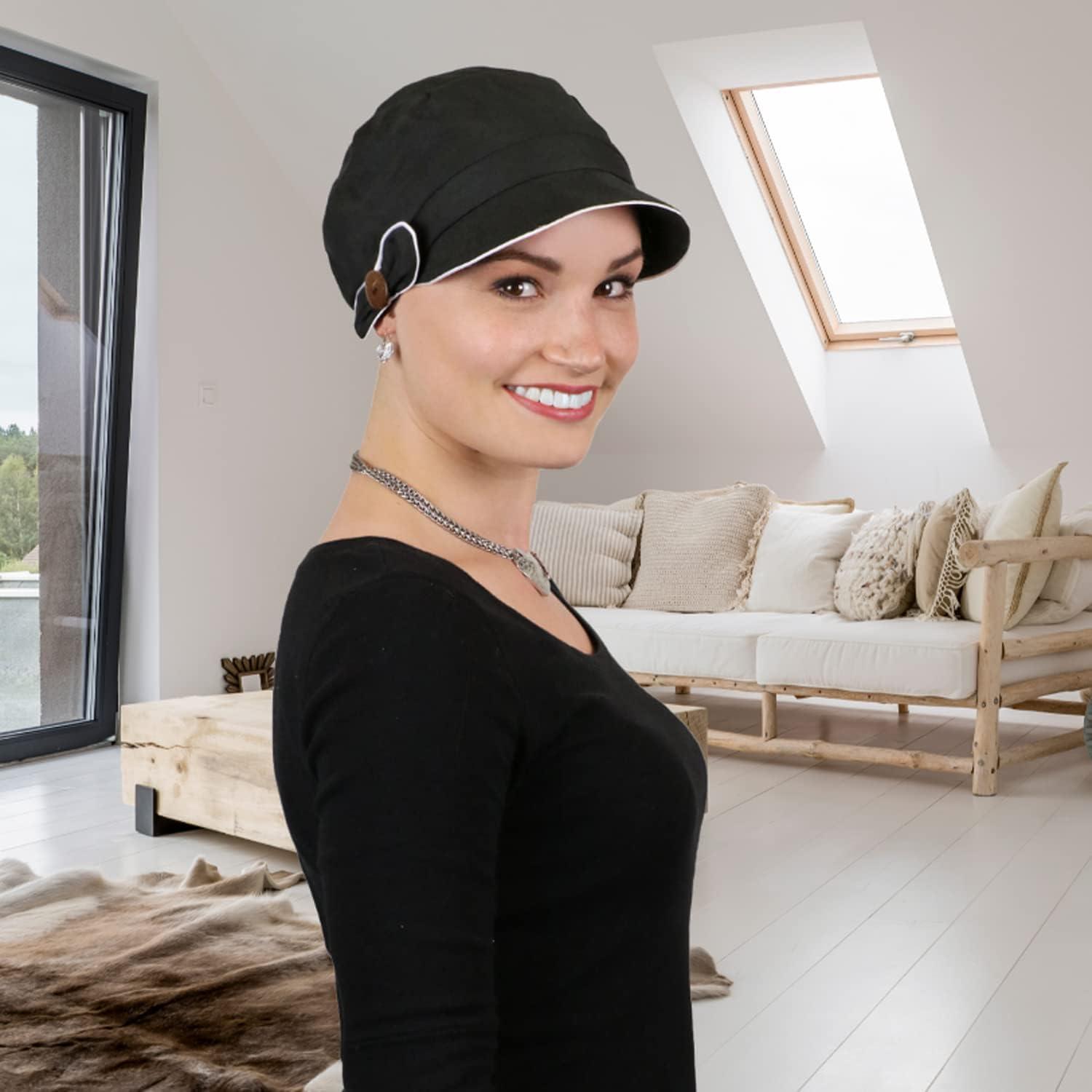 50+ UPF Newsboy Cap for Women Chemo Headwear for Cancer Hair