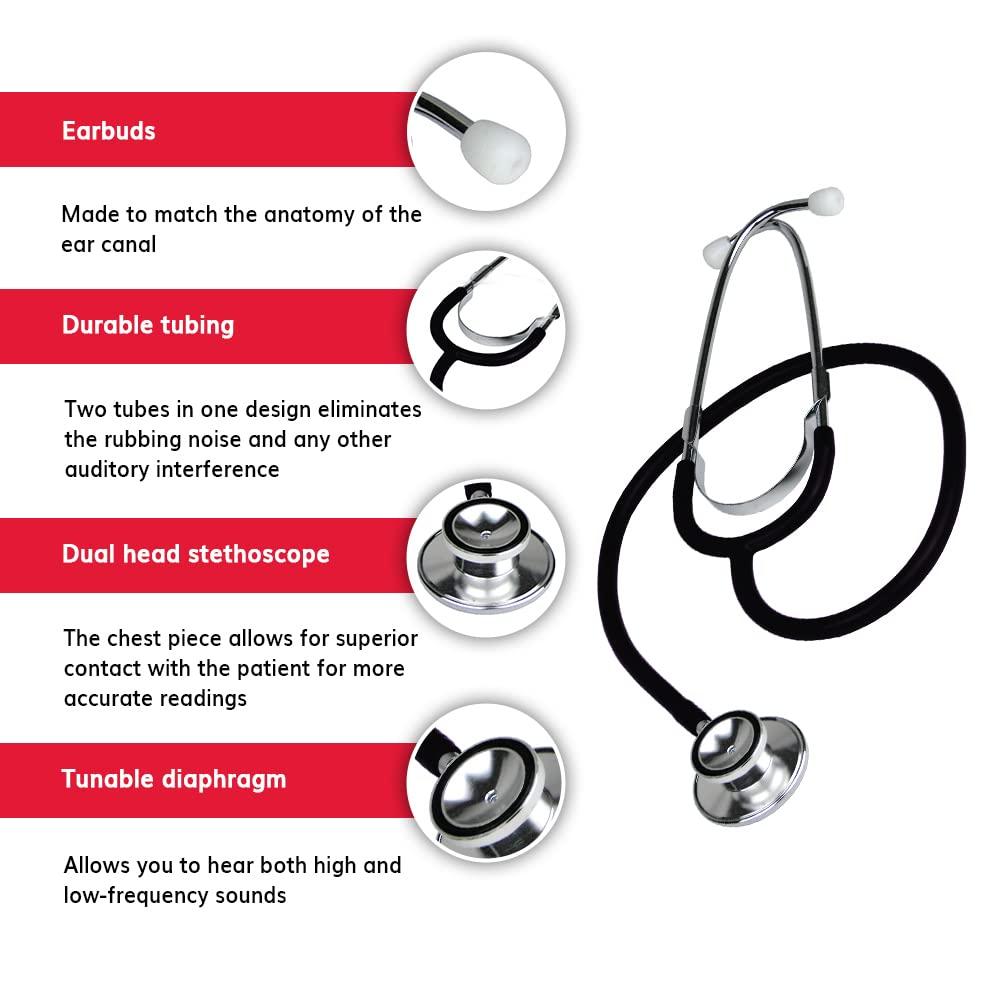 Ever Ready First Aid Dual Head Stethoscope Black