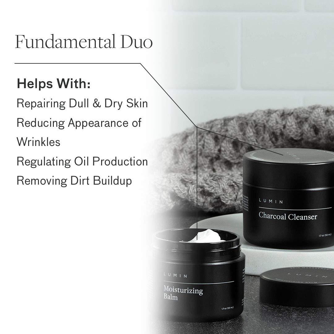 Lumin Fundamental Duo Set Skin Care Kit for Men Charcoal Face Wash and Moisturizer